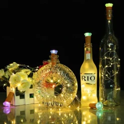 Colorful Diamond Bottle Stopper String Lights, Christmas LED Decorative Lights for Christmas Festive Atmosphere 1/4/8pcs