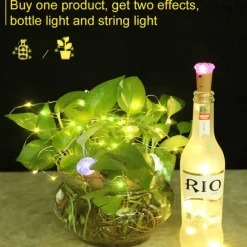 Colorful Diamond Bottle Stopper String Lights, Christmas LED Decorative Lights for Christmas Festive Atmosphere 1/4/8pcs