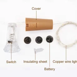 Colorful Diamond Bottle Stopper String Lights, Christmas LED Decorative Lights for Christmas Festive Atmosphere 1/4/8pcs