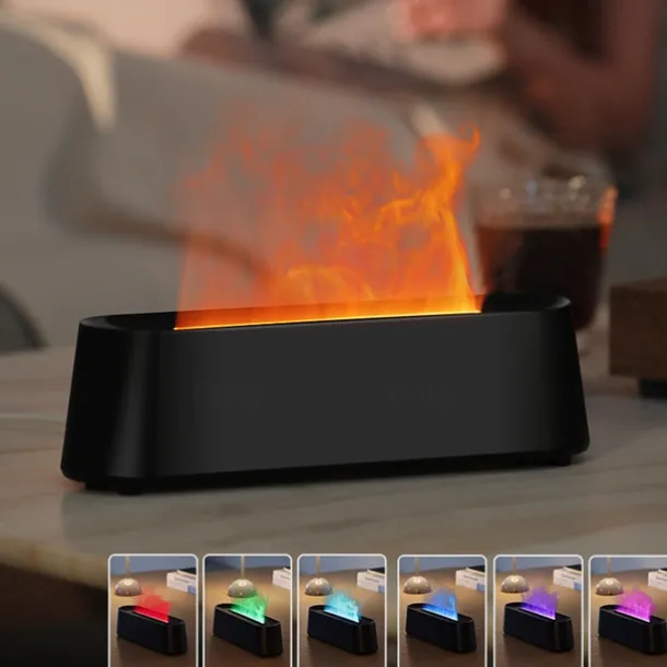 Colorful Flame Fire Diffuser Humidifier Essential Oil Aromatherapy Diffuser with Remote Control 300ml Large Ultra-Quiet Aroma Diffusers 7 Colors