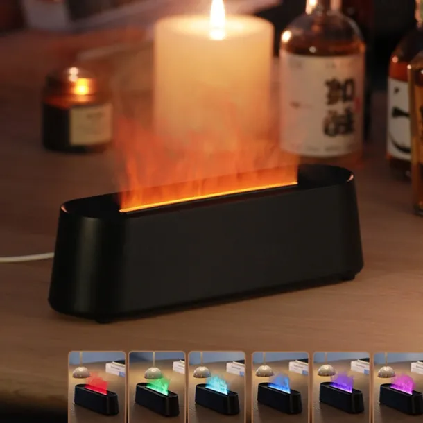 Colorful Flame Fire Diffuser Humidifier Essential Oil Aromatherapy Diffuser with Remote Control 300ml Large Ultra-Quiet Aroma Diffusers 7 Colors