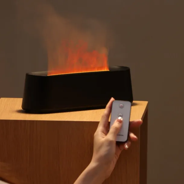 Colorful Flame Fire Diffuser Humidifier Essential Oil Aromatherapy Diffuser with Remote Control 300ml Large Ultra-Quiet Aroma Diffusers 7 Colors