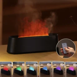 Colorful Flame Fire Diffuser Humidifier Essential Oil Aromatherapy Diffuser with Remote Control 300ml Large Ultra-Quiet Aroma Diffusers 7 Colors