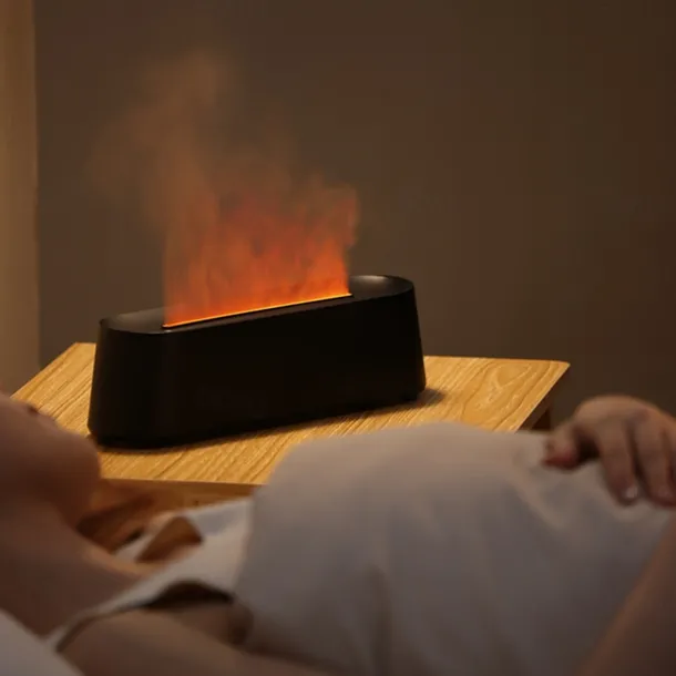 Colorful Flame Fire Diffuser Humidifier Essential Oil Aromatherapy Diffuser with Remote Control 300ml Large Ultra-Quiet Aroma Diffusers 7 Colors