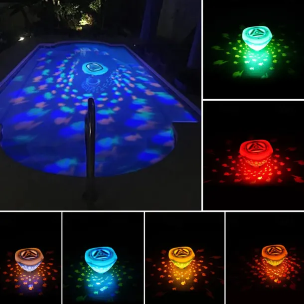 Colorful Floating Underwater Light RGB Bathtub Spa Lamp Swimming Pool Lights Battery Powered Children's Bath Lamp Projector Kids Gifts