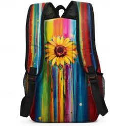 Colorful Sunflower Backpack for School and Travel – Durable Canvas Bag with Vibrant Artistic Design and Adjustable Straps