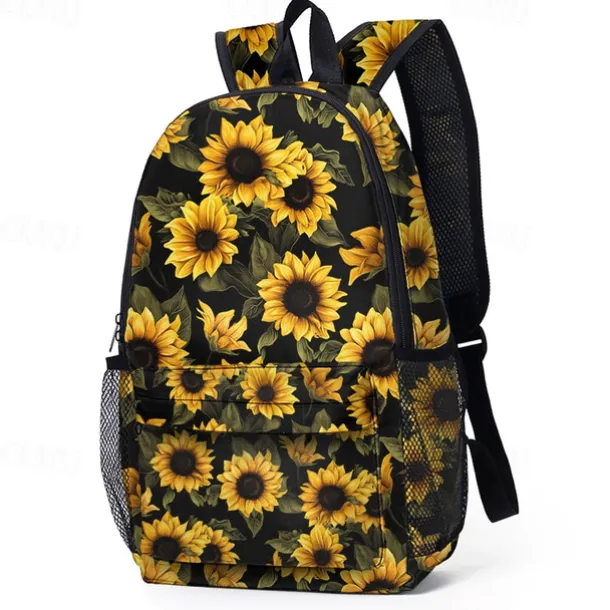 Colorful Sunflower Backpack for School and Travel – Durable Canvas Bag with Vibrant Artistic Design and Adjustable Straps