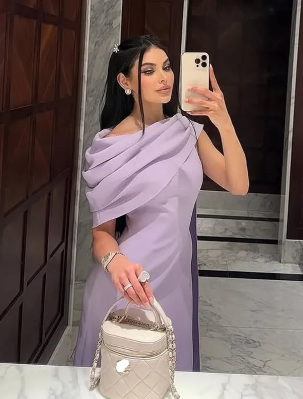 Column Evening Gown Elegant Dress Formal Floor Length Short Sleeve Crew Neck Stretch Crepe with Ruched Shawl