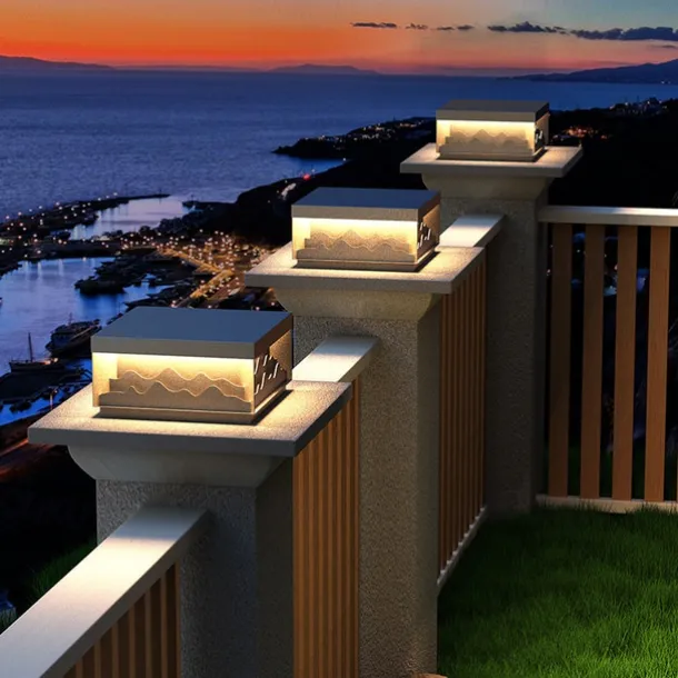 Column Post Lights Square Column Pillar Lamps Modern Black Fence Column Pedestal Light Exterior Waterproof Stainless Steel Gate Deck Stigma Lantern 110-240V 20W