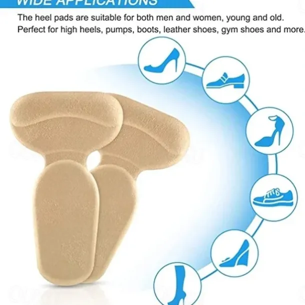 Comfortable Heels Cushioning Pads(Pairs),Heel Grips Cushion Protector Liner Pads Shoes Fit and Comfort Self-Adhesive Insoles Foot Care Preventing Chafing and Blisters