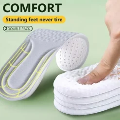 Comfortable Memory Foam Insoles – Anti-Fatigue Cushioned Inserts for Shoes, Standing Support, Double Pack for Men & Women