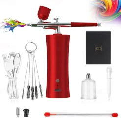 Compact Rechargeable Airbrush Kit USB-Powered Precision 0.3mm Tip Portable for Makeup Tattoos Artistry Crafting