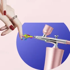 Compact Rechargeable Airbrush Kit USB-Powered Precision 0.3mm Tip Portable for Makeup Tattoos Artistry Crafting