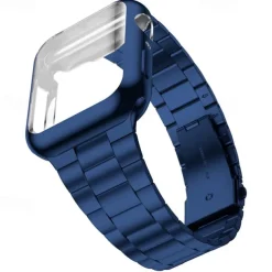 Compatible with Apple Watch band 38mm 40mm 41mm 42mm 44mm 45mm 49mm with Case Shockproof Stainless Steel Strap Replacement Wristband for iwatch Ultra 2 Series 9 8 7 SE 6 5 4 3 2 1