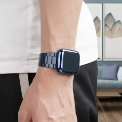 Compatible with Apple Watch band 38mm 40mm 41mm 42mm 44mm 45mm 49mm with Case Shockproof Stainless Steel Strap Replacement Wristband for iwatch Ultra 2 Series 9 8 7 SE 6 5 4 3 2 1