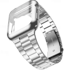 Compatible with Apple Watch band 38mm 40mm 41mm 42mm 44mm 45mm 49mm with Case Shockproof Stainless Steel Strap Replacement Wristband for iwatch Ultra 2 Series 9 8 7 SE 6 5 4 3 2 1