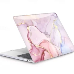 Compatible with MacBook Air 13 Inch Case 2022 2021 2020 2019 2018 Release M1 A2337 A2179 A1932 Touch ID MacBook Air Case Hard Shell Case 2 Keyboard Covers Screen Protector Pink Marble