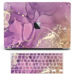 Compatible with MacBook Air 13 Inch Case 2022 2021 2020 2019 2018 Release M1 A2337 A2179 A1932 Touch ID MacBook Air Case Hard Shell Case 2 Keyboard Covers Screen Protector Pink Marble