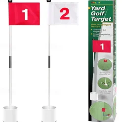 Complete Golf Practice Set - Includes Golf Green Flagstick, Golf Putting Cup, Perfect for Home Backyard Practice Sessions and Improving Your Golf Skills