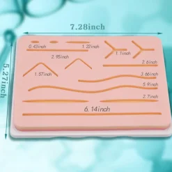 Complete Suture Practice Kit For Suture Training Including Large Silicone Suture Pad With Pre-Cut Wounds And Suture Tool Kit