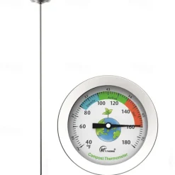 Compost Soil Gardening Thermometer Super-Long Stainless Steel Probe Fertilizer Test Thermometer 50cm