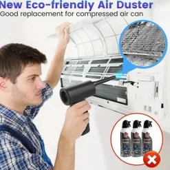 Compressed Air Duster 50000 RPM Keyboard Cleaner For Office 2 Adjustable Speed Electric Air Dusters Good Replacement For Compressed Air Can 6000 MAh Rechargeable Electric Duster For Deep Cleaning