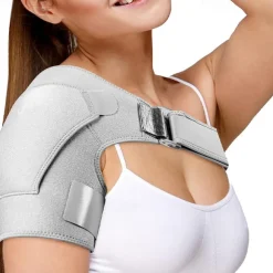Compression Recovery Shoulder Brace - Immobilizer for Torn Rotator Cuff, AC Joint Pain Relief, Dislocation, Arm Stability, Injuries, Tears - Adjustable Fits Men, Women