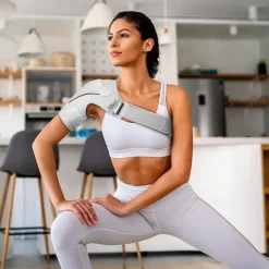 Compression Recovery Shoulder Brace - Immobilizer for Torn Rotator Cuff, AC Joint Pain Relief, Dislocation, Arm Stability, Injuries, Tears - Adjustable Fits Men, Women