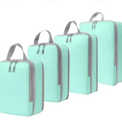 Compression Travel Packing Cubes Set for Luggage Storage and Backpack Organizer Space Savers, Digital, Toiletry, Makeup, Clothes, Shoes, Travel Bags
