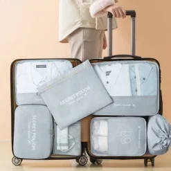 Compression Travel Packing Cubes Set for Luggage Storage and Backpack Organizer Space Savers, 7pcs Suitcase Organizer Bags, Large Capacity Clothing Storage for Travel