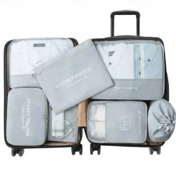 Compression Travel Packing Cubes Set for Luggage Storage and Backpack Organizer Space Savers, 7pcs Suitcase Organizer Bags, Large Capacity Clothing Storage for Travel