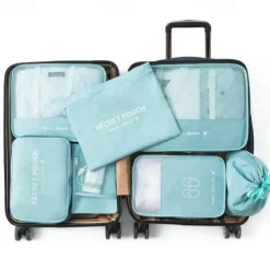 Compression Travel Packing Cubes Set for Luggage Storage and Backpack Organizer Space Savers, 7pcs Suitcase Organizer Bags, Large Capacity Clothing Storage for Travel