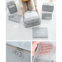 Compression Travel Packing Cubes Set for Luggage Storage and Backpack Organizer Space Savers, 7pcs Suitcase Organizer Bags, Large Capacity Clothing Storage for Travel