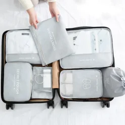 Compression Travel Packing Cubes Set for Luggage Storage and Backpack Organizer Space Savers, 7pcs Suitcase Organizer Bags, Large Capacity Clothing Storage for Travel