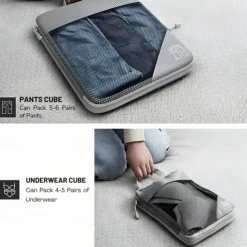 Compression Travel Packing Cubes Set for Luggage Storage and Backpack Organizer, Expandable Mesh Travel Bags, 5-Piece Set for Space Saving and Organizing Clothes