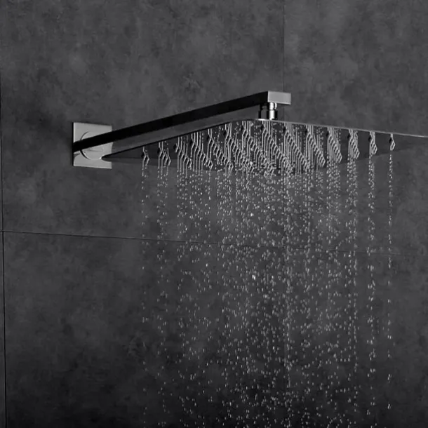 Concealed Shower Faucet Combo Set 12" Shower Head, Shower System Mixer Rough In Valve Rainfall Shower Head, Wall Mounted Tub and Shower Trim Kit Bathroom Bath