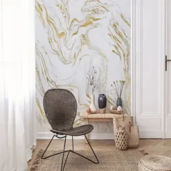 Cool Wallpapers Abstract Marble Wallpaper Wall Mural Wall Covering Sticker Peel and Stick Removable PVC/Vinyl Material Self Adhesive/Adhesive Required Wall Decor for Living Room Kitchen Bathroom