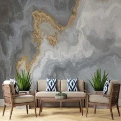 Cool Wallpapers Abstract Marble Wallpaper Wall Mural White Covering Sticker Peel and Stick Removable PVC/Vinyl Material Self Adhesive/Adhesive Required Wall Decor for Living Room Kitchen Bathroom