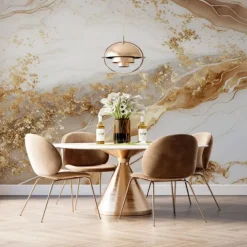 Cool Wallpapers Abstract Marble Wallpaper Wall Mural White Covering Sticker Peel and Stick Removable PVC/Vinyl Material Self Adhesive/Adhesive Required Wall Decor for Living Room Kitchen Bathroom