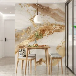 Cool Wallpapers Abstract Marble Wallpaper Wall Mural White Covering Sticker Peel and Stick Removable PVC/Vinyl Material Self Adhesive/Adhesive Required Wall Decor for Living Room Kitchen Bathroom