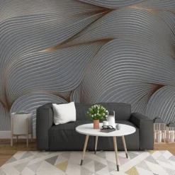 Cool Wallpapers 3D Stripes Wallpaper Wall Mural Plant Wall Covering Sticker Peel and Stick Removable PVC/Vinyl Material Self Adhesive/Adhesive Required Wall Decor for Living Room Kitchen Bathroom