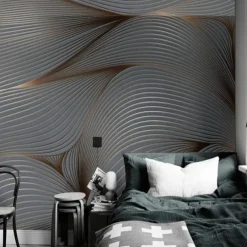 Cool Wallpapers 3D Stripes Wallpaper Wall Mural Plant Wall Covering Sticker Peel and Stick Removable PVC/Vinyl Material Self Adhesive/Adhesive Required Wall Decor for Living Room Kitchen Bathroom