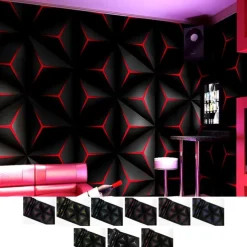 Cool Wallpapers 3D Wallpaper Wall Mural Modern Style PVC Green Red Wallpaper Adhesive Required Wall Mural,Cabinet Furniture Countertop Paper Roll Wallpaper,20.8"*374" /53*950cm 1 Roll(Need Glue)