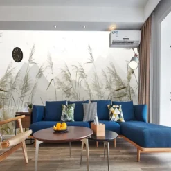 Cool Wallpapers Nature Wallpaper Wall Mural 3D Home Decoration Reeds Wall Covering Canvas Material Self adhesive Wallpaper Mural Wall Cloth Room Wallcovering