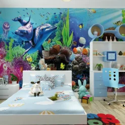 Cool Wallpapers Ocean Wallpaper Wall Mural Undersea Landscape Roll Sticker Peel Stick Removable PVC/Vinyl Material Self Adhesive/Adhesive Required Wall Decor for Living Room Kitchen Bathroom