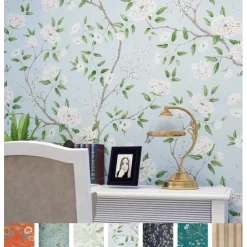 Cool Wallpapers Vintage Flower Wallpaper Wall Mural Self Adhesive Peel and Stick Removable Floral Vinyl Wallpaper Cabinet Furniture Countertop Paper Textured Wallpaper,20.8"x118"/53x300cm 1 Roll
