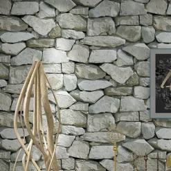 Cool Wallpapers Wall Mural Brick Wallpaper Brown 3D Rock Stone Wall Covering Adhesive Required PVC Home Décor 1000*53 cm