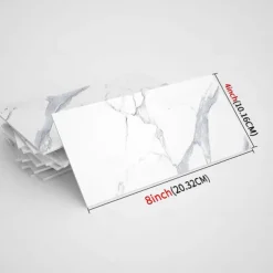 Cool Wallpapers Wall Mural 16pcs Marble Patterned Wallpaper, Waterproof Peel And Stick Wall Covering Sticker Film Home Deco, 4''x8''