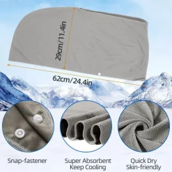 Cooling Hoodie Towel Absorbent Quick-Drying Cooling Towels for Neck and Face UV Sun Protection Cooling Neck Wraps Sport Head Cooling Towel Hot Weather