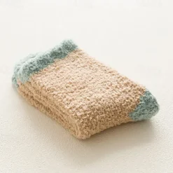 Coral Velvet Women'S Autumn And Winter Mid Tube Plush Socks With Plush And Thickened Towel Socks For Sleeping Men'S Warm Socks For Sleeping Socks